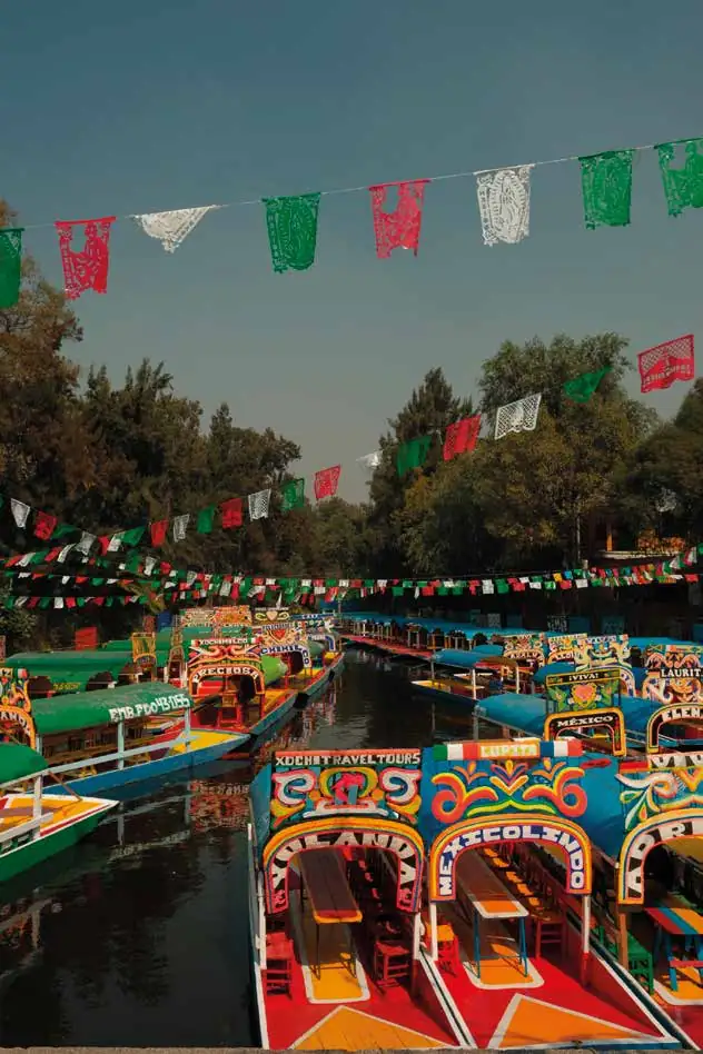 Trajineras at Xochimilco